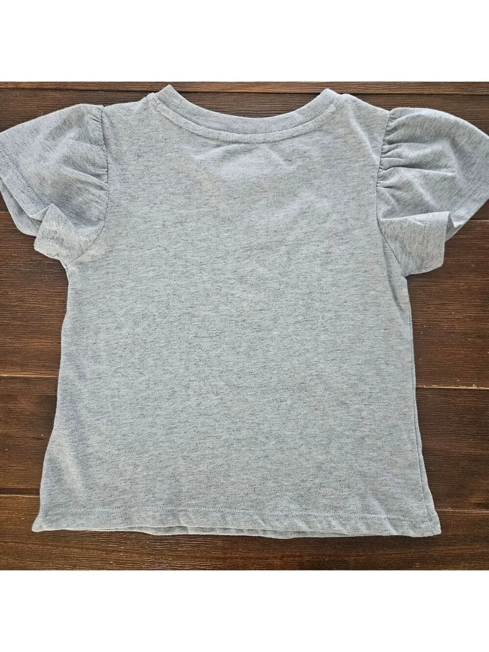 CLEARANCE GAP GIRL'S T-SHIRT GREY WITH RAINBOWS, SHORT SLEEVES, 4